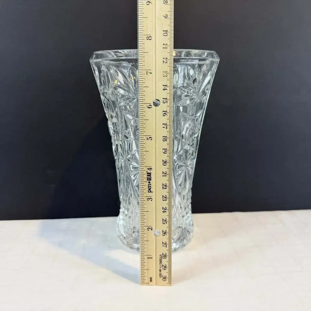 Bohemian Czech crystal hand cut vase Approx 7.5” Height